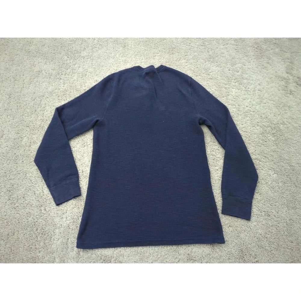 J Crew Sweater Mens Large‎ Blue Pullover Henley Long Sleeve Broken-in Slim Knit